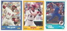 9 1988 SCORE BASEBALL PHILADELPHIA PHILLIES CARDS - M JACKSON RC/HAYES/JAMES+++