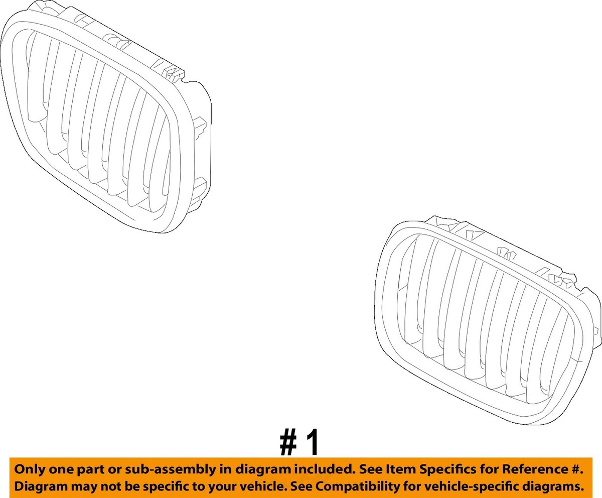 BMW OEM 07-13 X5-Grille Grill Left 51137157687 | eBay 