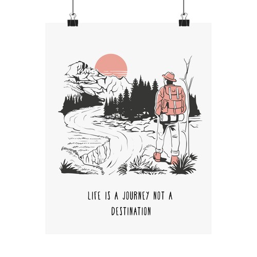 Inspirational Print Wall Art Poster Life Is A Journey Motivational Office Poster - Picture 10 of 22