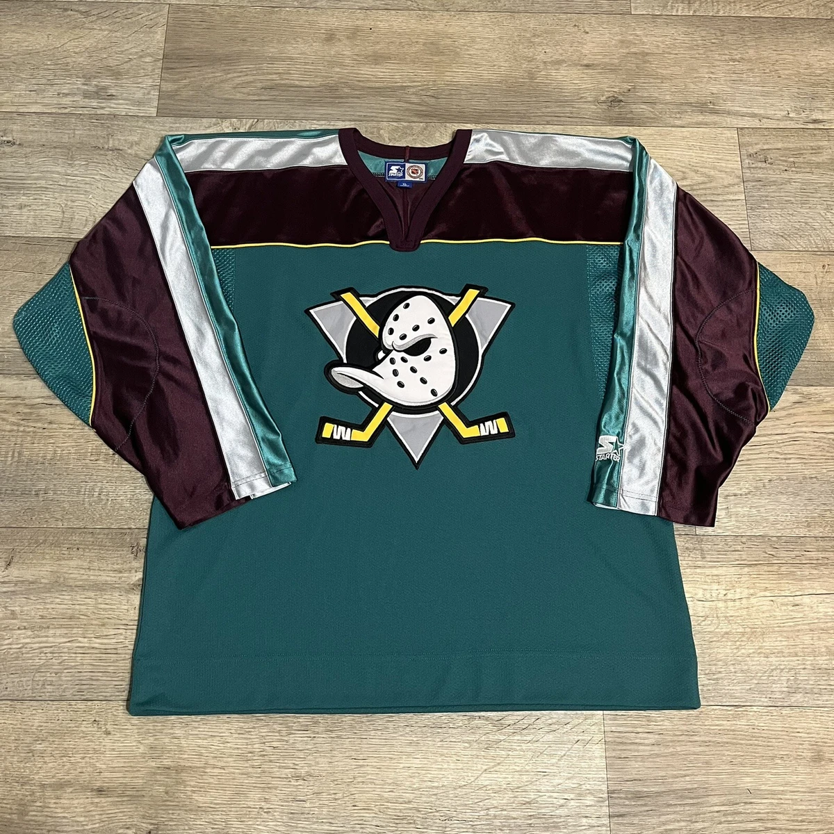 Starter Anaheim Mighty Ducks Jersey Vintage 90s NHL Hockey Sewn Mesh Size XL