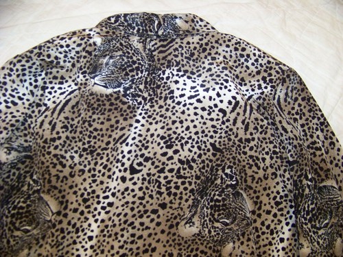 Vintage Roberta Di Castelli Leopard Print Blouse - Size 18 - Double Breasted - Picture 9 of 11