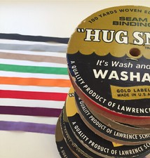 HUG SNUG Seam Binding - 4 Yards in 1 Selected Ribbon Color, 1/2" wide Rayon, Vtg