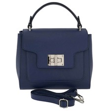 Fioretta Italian Genuine Leather Satchel Top Handle Handbag Purse For Women - Bl