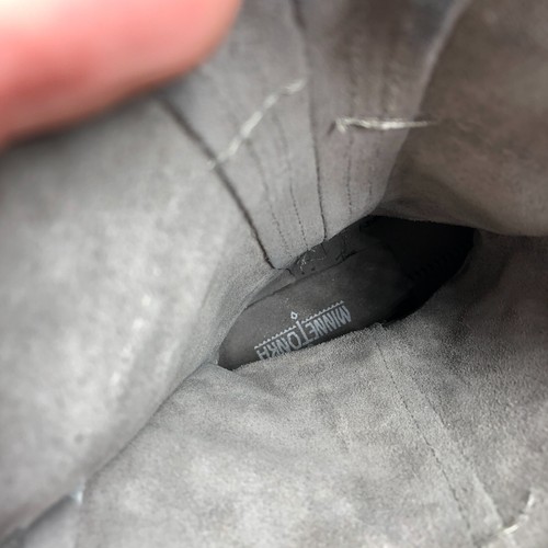 Stivali Minnetonka donna 7 mocassini donna grigio scamosciato frange 2 strati zip casual - Foto 8 di 14