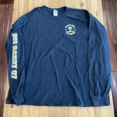 Vintage Y2K 2000s Gildan Long Sleeve Shirt Ground Zero Streetwear Navy Blue 2XL