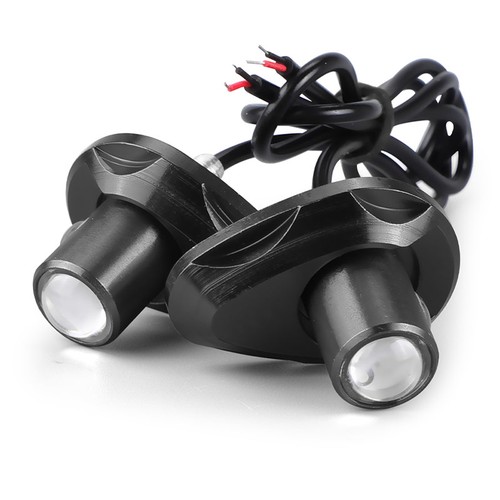 Luz indicadora de señal de giro LED ámbar universal para motocicleta 2 piezas negra - Imagen 7 de 10