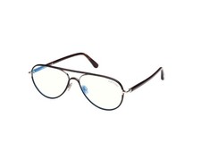NEW TOM FORD FT5897-B 052 DARK HAVANA/BLUE LIGHT BLOCK 57MM AUTHENTIC EYEGLASSES