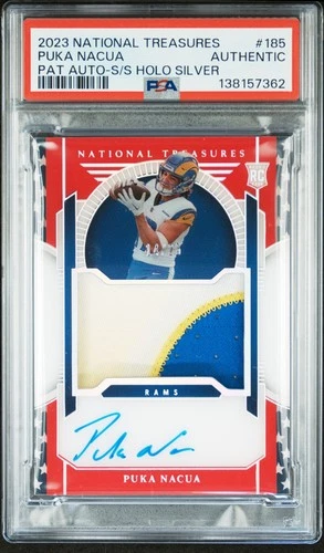 2023 PANINI NATIONAL TREASURES HOLO PUKA NACUA ROOKIE RC 14/25 PSA AUTHENTIC