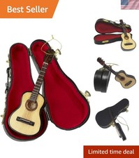 Kurt Adler 5.52" Pearlized Wooden Guitar Ornament - Perfect for Music Lovers