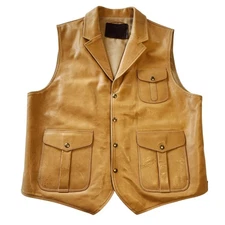 Coronado Leather Edinburgh Vest No 104 Men Tan Concealed Carry Pockets Size 50