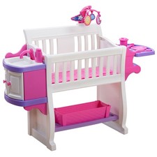 American Plastic Toys Nursery Kids Baby Doll Crib Play Set, Pink (Open Box)