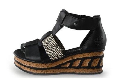 Rieker Damen Sandalen in größe EU 36 Schwarz