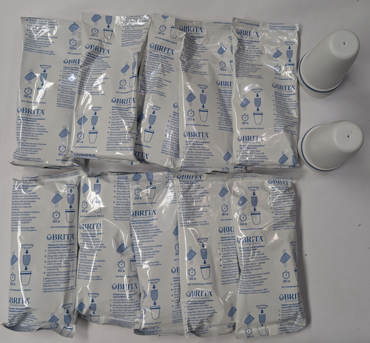 Replacement 10 Pack Refills + 2 Pitcher Filter Shells
