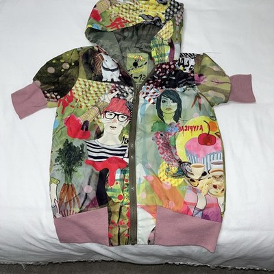 Desigual Light Jacket Girls short  Sleeve Zip Hooded Size 11/12