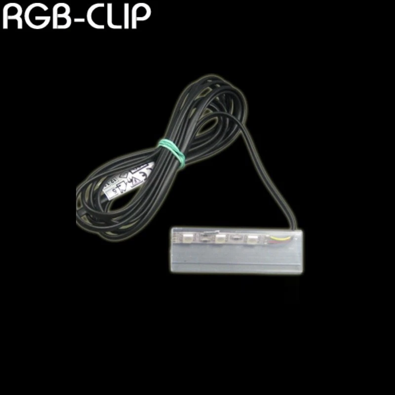 RGB-LED CLIP als Glaskantenbeleuchtung mit 2m Anschlussleitung (Glasplatte) - Bild 1 von 1
