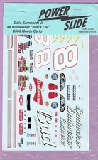 1/24 POWERSLIDE 2006 8 DALE EARNHARDT JR "BLACK" BUDWEISER CHEVY DECAL SHEET