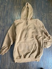 Carhartt Pullover Hoodie Fleece Brown Hooded Long Sleeve Pockets Men's Size M