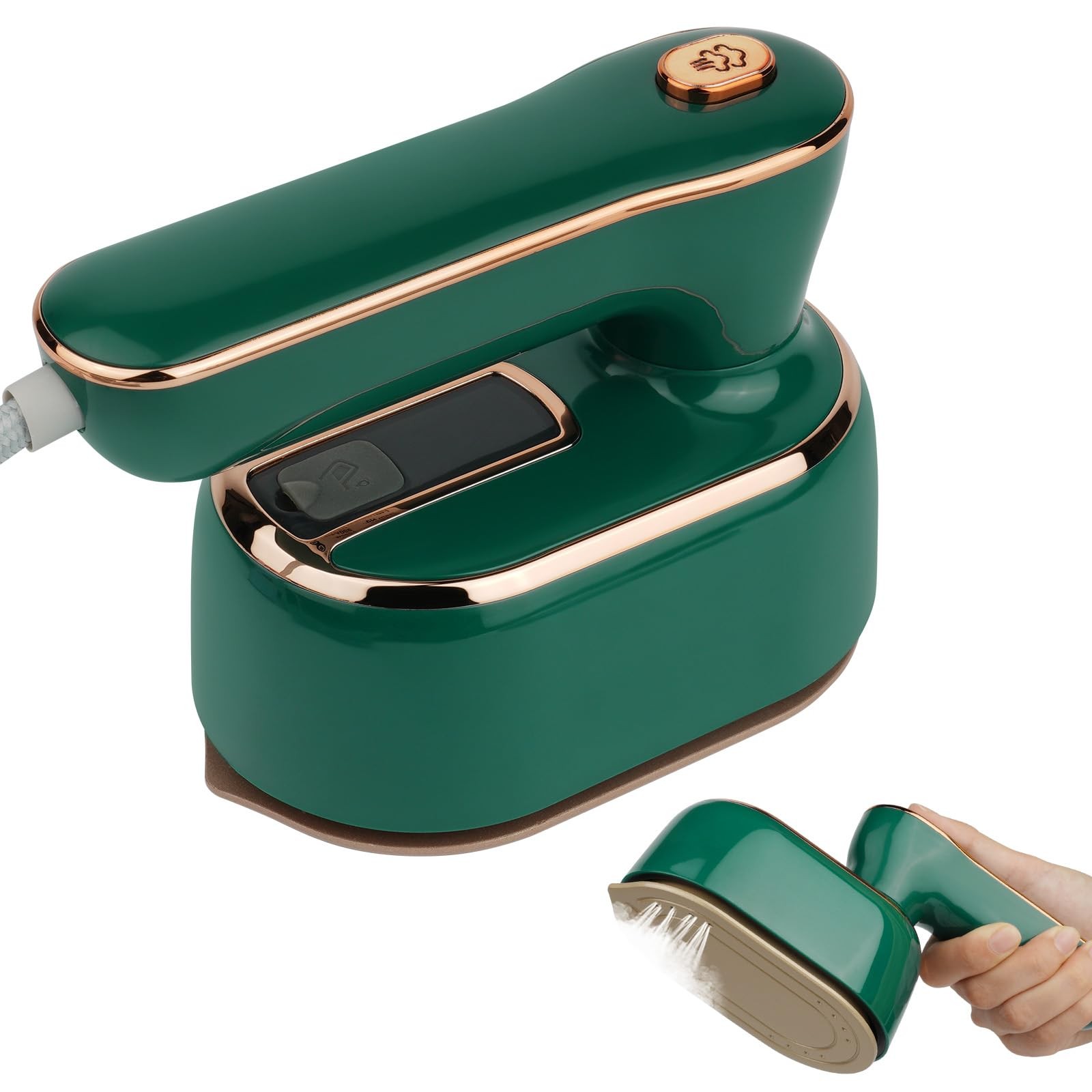 Ferro da Stiro da Viaggio 1000W Mini Steamer Portatile Verde Pieghevole - 1