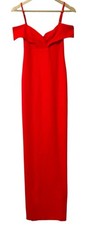 Nookie Phoenix Gown Red Crepe M NWT Romantic Off Shoulder Elegant Iconic