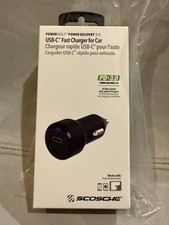Scosche Powervolt 18W Certified USB Type-C Car Charger Power Delivery 3.0, NEW