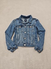 Gap Kids Jean Jacket Girls Large 10 Blue Denim Snap Front