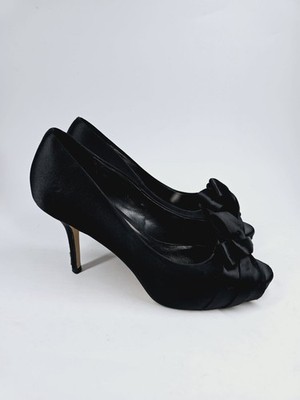 Phase Eight schwarze Satin-Pumps UK-Größe 5 Party-Absätze