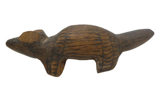 VINTAGE POSSUM AUSTRALIAN ABORIGINAL WOOD CARVED ANIMAL WIRE BURNT FIGURINE