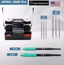 NEW AIFEN A902 PRO MICRO SOLDERING C115 C210 C245 HANDLES WITH BUTTONS 6 TIPS!
