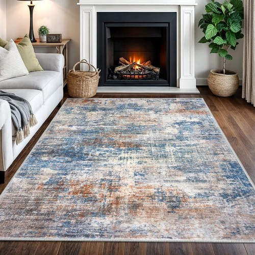 Abstract Area Rugs 5x7 Ft Washable Rugs for Living Room, Non Slip Dining Room...