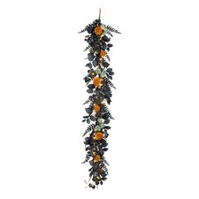 6 ft. Pre-Lit Halloween Garland with Pumpkins and LED Lights