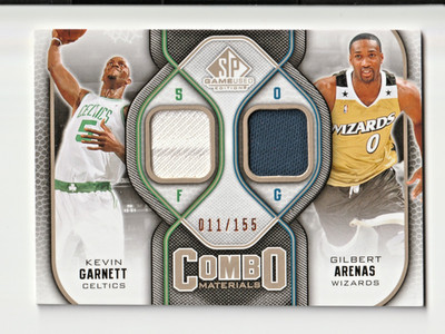 2009-10 SP Game Used Combo Materials KEVIN GARNETT, GILBERT ARENAS #CM-GA /155
