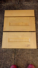 3 of solid light oak shaker drawer front set to fit 600mm wide unit in vgc