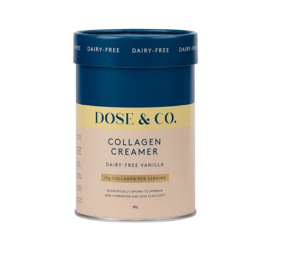DOSE & CO. DOSE & CO - Collagen Creamer - Dairy Free Vanilla - 340g - Brand New Long Expiry