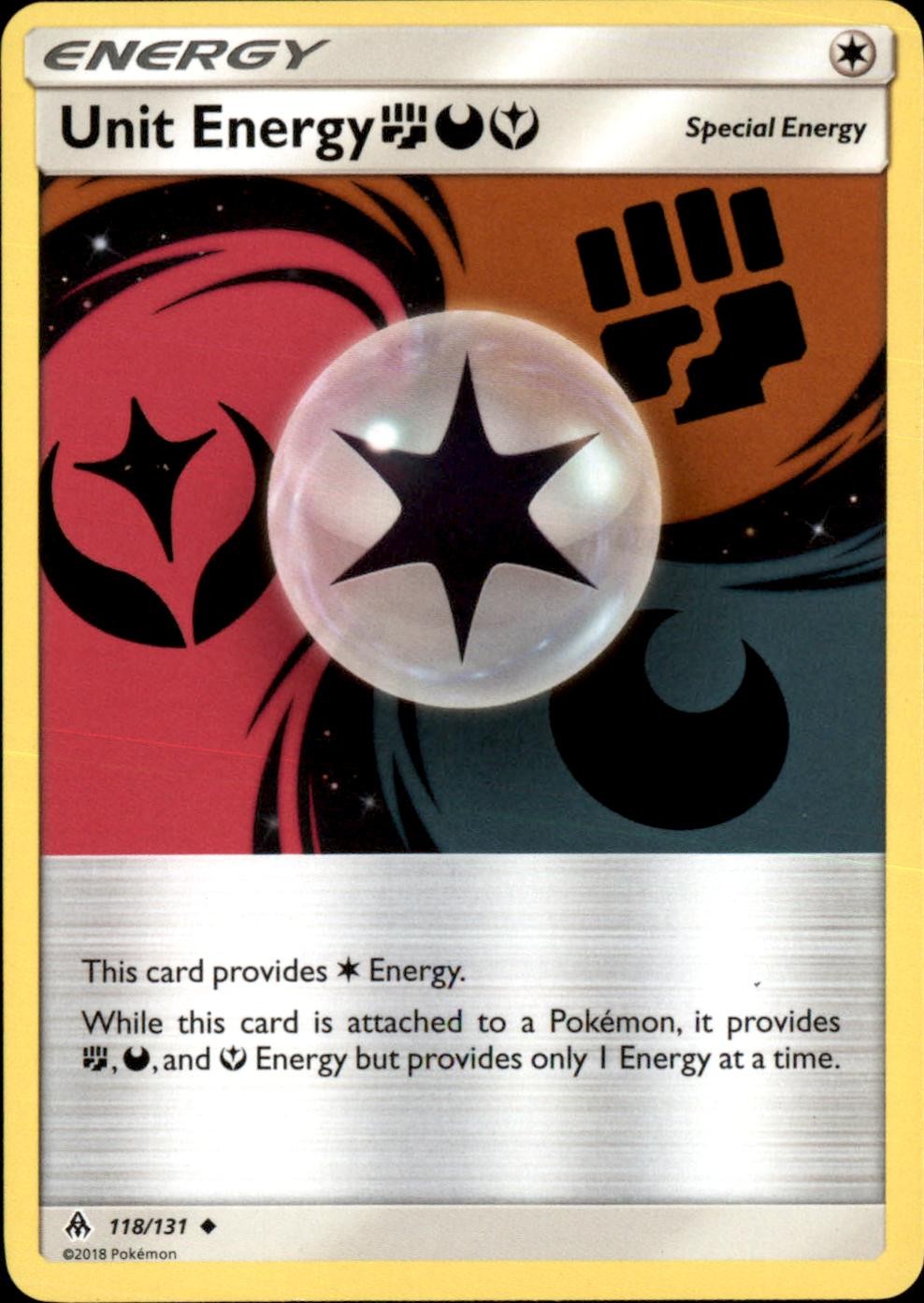 Unit Energy FightingDarknessFairy 118/131 Uncommon Forbidden Light Pokemon NM