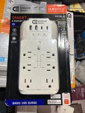 Commercial Electric 6-Outlet Smart Surge Protector with 4-USB Ports, White