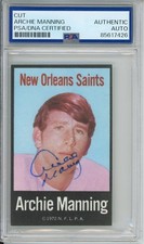 1972 NFLPA FABRIC IRON ON SIGNED ARCHIE MANNING RC CARD PSA DNA COA AUTOGRAPH