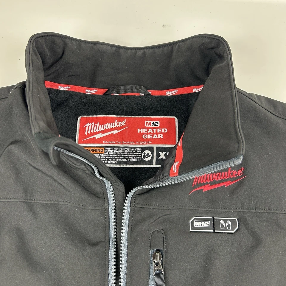 Milwaukee M12 Heated Shell Jacket Black Men's XL Battery Powered Work Gear - Image 3 of 4