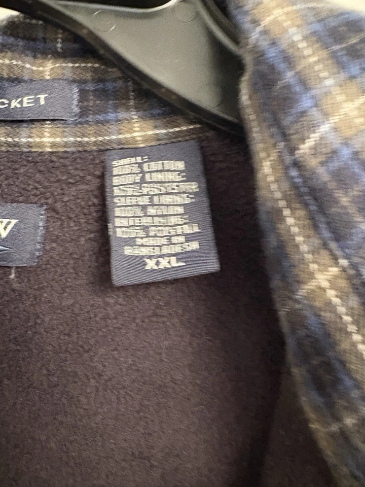 Arrow USA Shirt - Plaid Flannel XXL Button-Down Blue Jacket - Mens XXL - Image 3 of 4