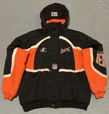 🟧🟧🟧 VINTAGE 90s CINCINNATI BENGALS PARKA JACKET LARGE PRO LINE LOGO ATHLETIC