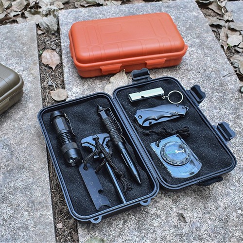 Scatola di immagazzinaggio impermeabile antiurto attrezzi custodia rigida gadget sopravvivenza attrezzatura outdoor - Foto 2 di 11