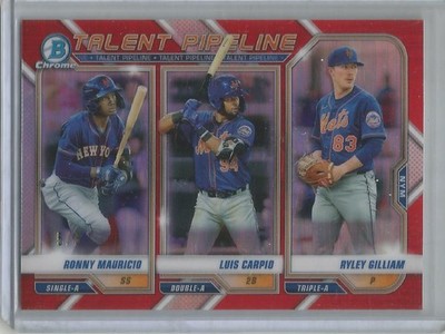 Ronny Mauricio-Luis Carpio-Ryley Gilliam 2021 Bowman Chrome Red Refractor #5/5