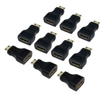 10-Pack Mini HMDI to Standard HDMI Adapter for Raspberry Pi 4 5 500+ 4K @30Hz UK