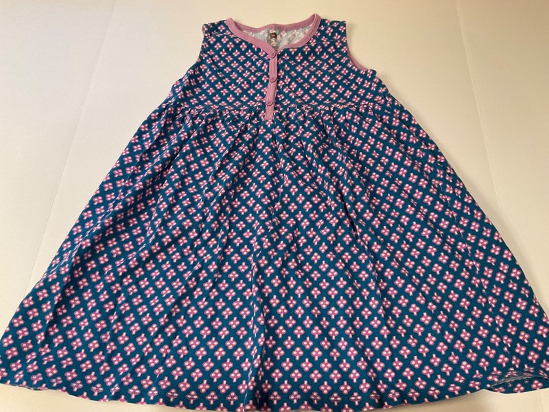 Tea Collection Dress pink Blue Girls Size 7