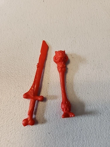 Vintage TMNT Leo As Wolfman Sword + Cane 1993 Red Accessories