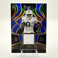 MATTHEW GOLDEN 2025 Panini Select - Draft Selections Memorabilia Blue Prizm RC