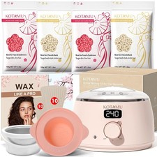 Waxing Kit for Women Men, Pink Digital Wax Pot Warmer Hair Removal Home H...