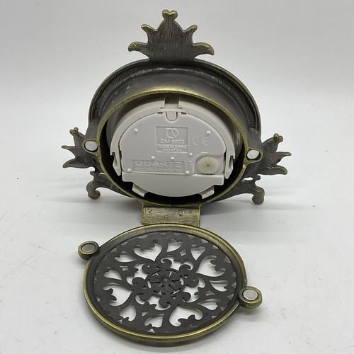 Petite Jeweled Floral & Resin Quartz Mantle/Table Clock- Working - Picture 3 of 4