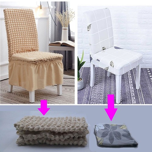 Bubble plaid Stretch Dining Chair Covers Slipcovers Thick With Chair Cover skirt - Bild 6 von 27