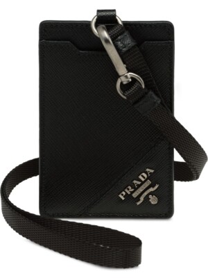 【日本入手困難】Saffiano leather badge holder PRADA - Saffiano Baltic Black Leather Badge Holder | eBay