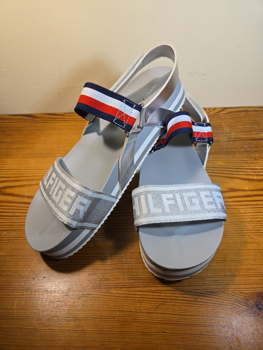 Slide Sandals Tommy Hilfiger Silver Sandals Tommy Hilfiger Womens